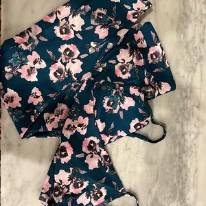 Fabletics Floral Bra and Legging set (L)